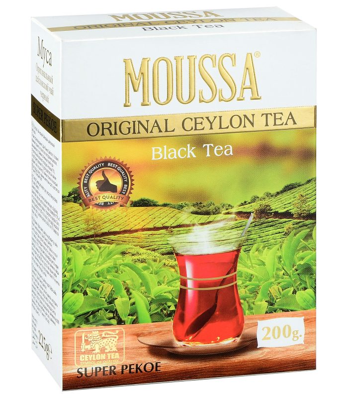 MOUSSA оригинальный цейлонский черный чай SUPER PEKOE — 200 гр.
