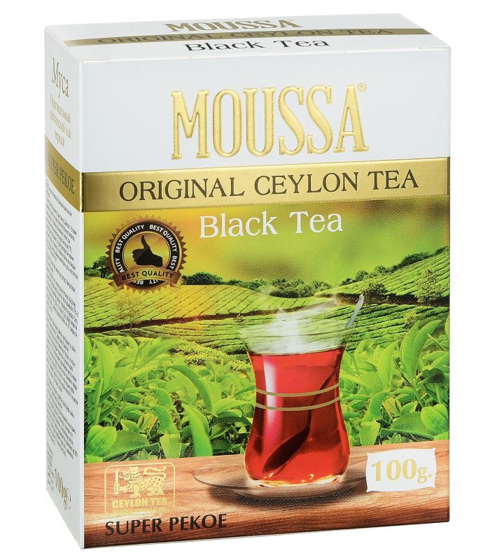 MOUSSA оригинальный цейлонский черный чай SUPER PEKOE — 100 гр.