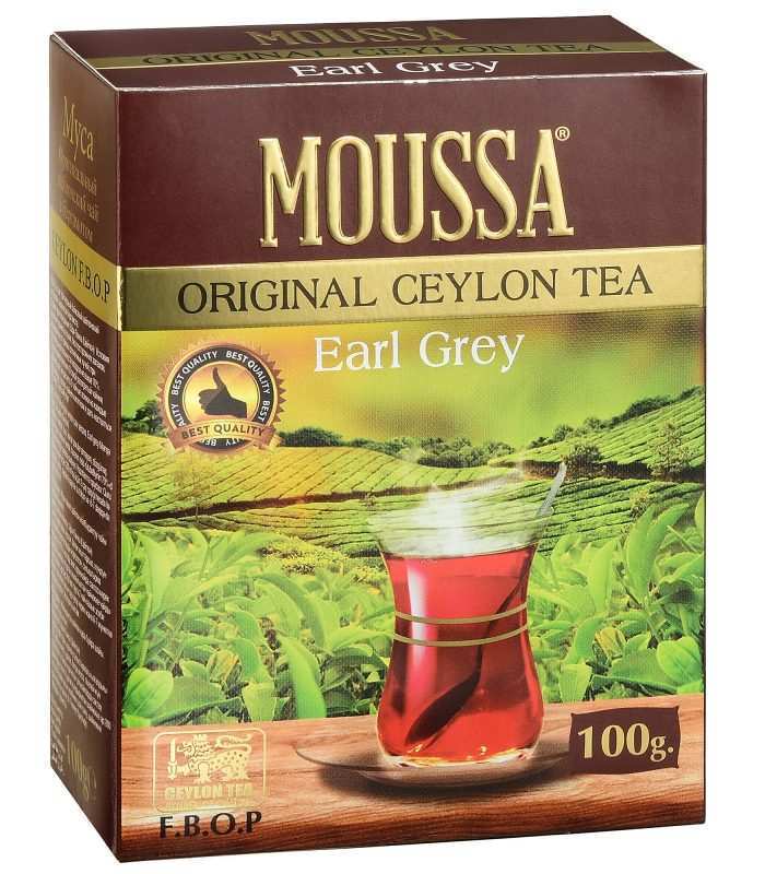 MOUSSA оригинальный цейлонский черный чай Earl Grey F.B.O.P. — 100 гр.