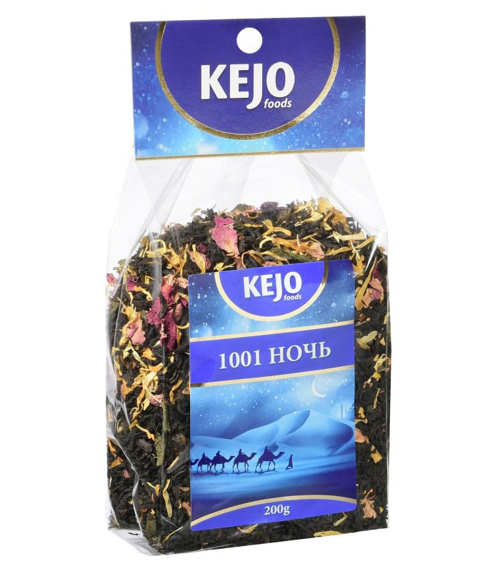 «1001 ночь» крупнолистовой черный цейлонский чай и зеленый китайский чай Сенча — 200 гр.