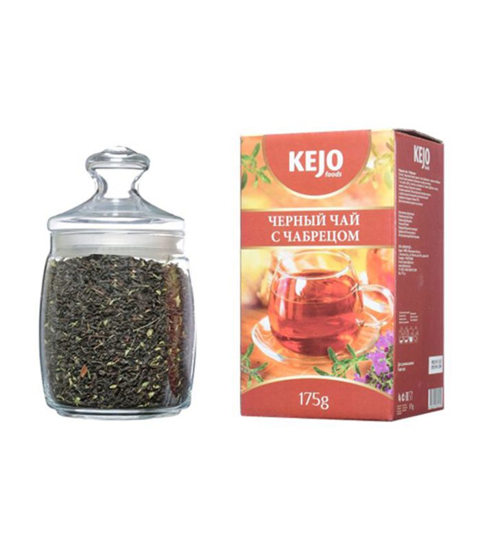 “Черный чай с Чабрецом” Крупнолистовой черный чай из Цейлона —  175 гр.